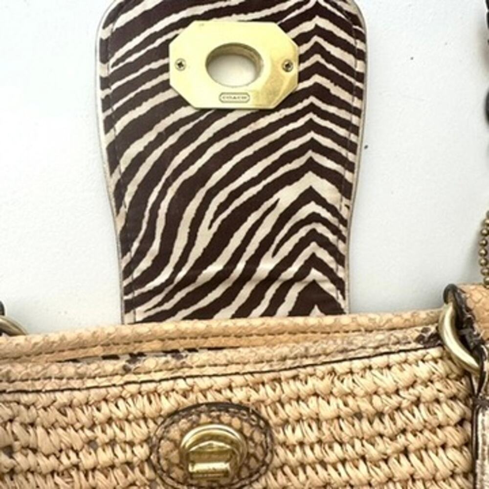 Coach Python Straw Natalie Tote - Picture 8 of 8